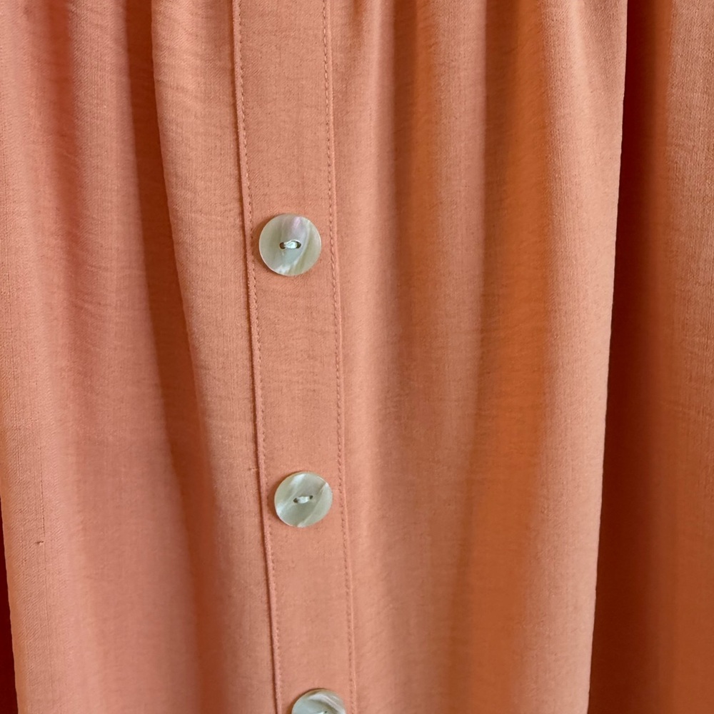 I.N. Studio Coral Off-Shoulder Buttoned Blouse - Picture 5 of 6